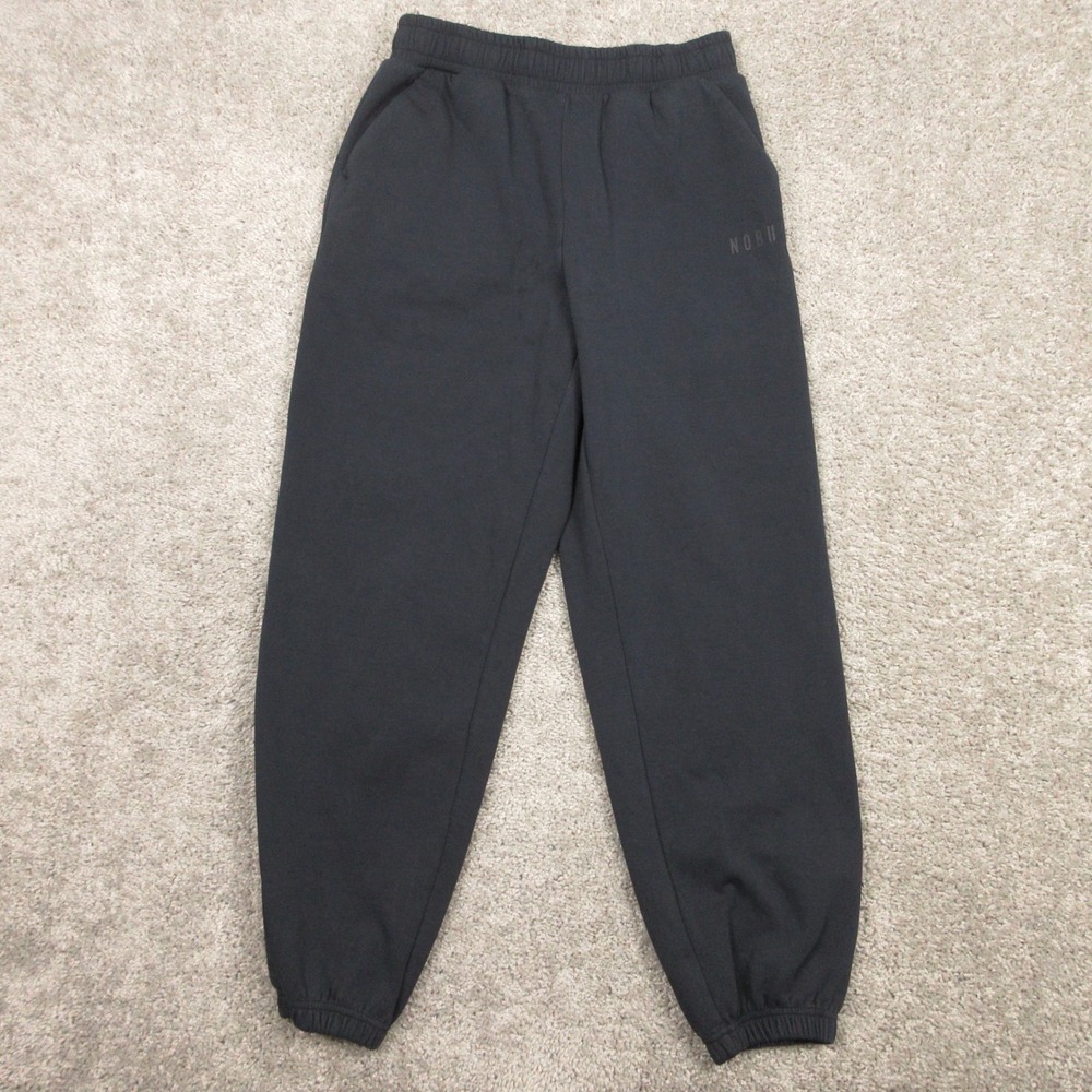 NOBULL Sweatpants Mens Medium Black Fleece Joggers Relaxed Activewear Comfort